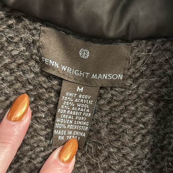 Fur-lined open cardi style knit vest - Picture 2 of 5